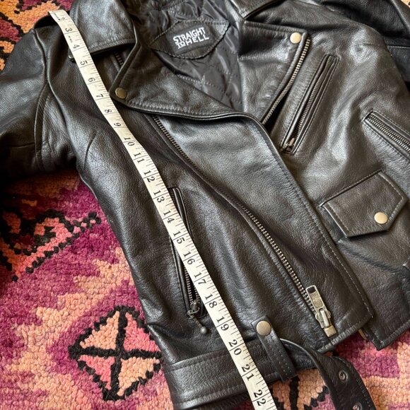 Women's Motorcycle Jacket - Leather - S - Picture 6 of 6